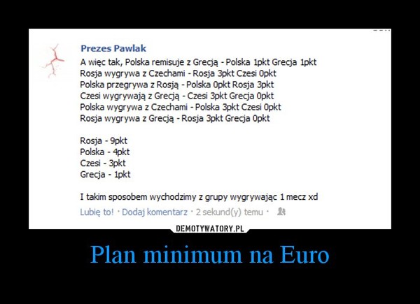 Plan minimum na Euro