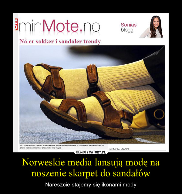Norweskie media lansują modę na noszenie skarpet do sandałów