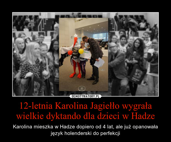 12-letnia Karolina Jagiełło wygrała wielkie dyktando dla dzieci w Hadze – Karolina mieszka w Hadze dopiero od 4 lat, ale już opanowała język holenderski do perfekcji 