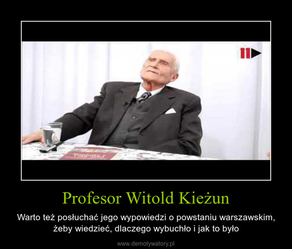 Profesor Witold Kieżun – Warto też posłuchać jego wypowiedzi o powstaniu warszawskim, żeby wiedzieć, dlaczego wybuchło i jak to było 