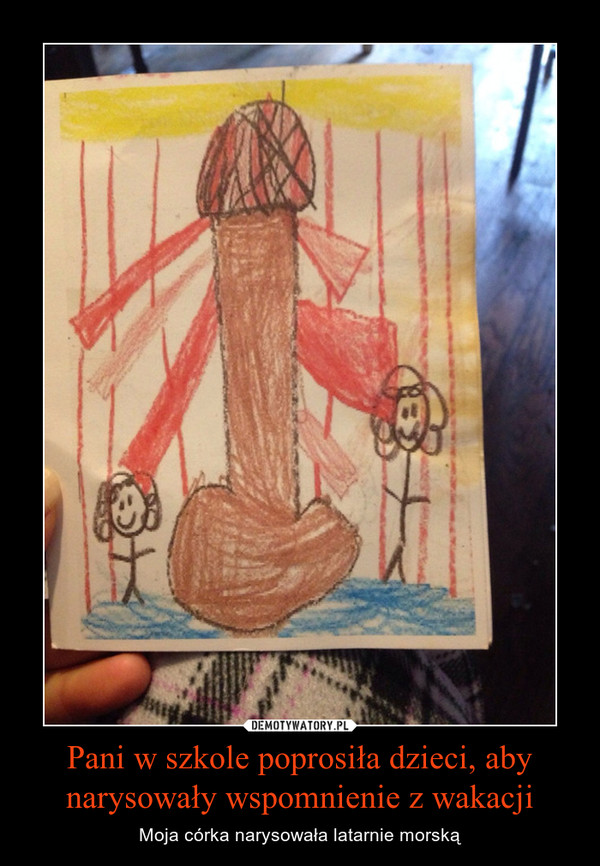 Pani w szkole poprosiła dzieci, aby narysowały wspomnienie z wakacji – Moja córka narysowała latarnie morską 