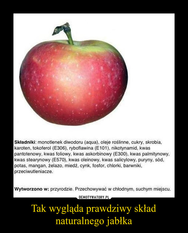 Tak wygląda prawdziwy skład naturalnego jabłka –  