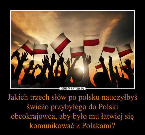 Jakich trzech słów po polsku nauczyłbyś świeżo przybyłego do Polski obcokrajowca, aby było mu łatwiej się komunikować z Polakami? –  