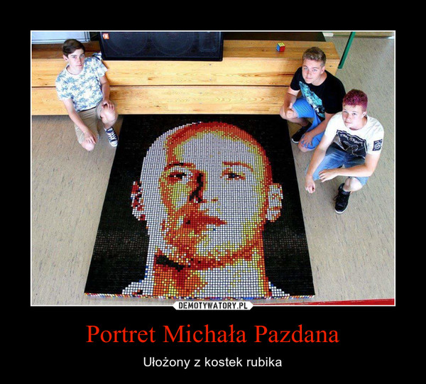Portret Michała Pazdana – Ułożony z kostek rubika 