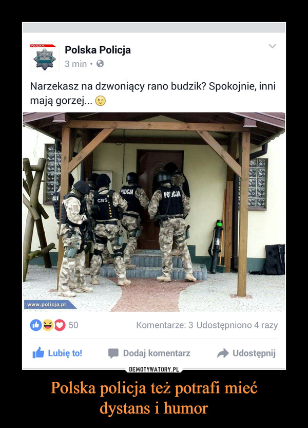 Polska policja też potrafi miećdystans i humor –  