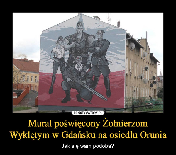 Mural poświęcony Żołnierzom Wyklętym w Gdańsku na osiedlu Orunia