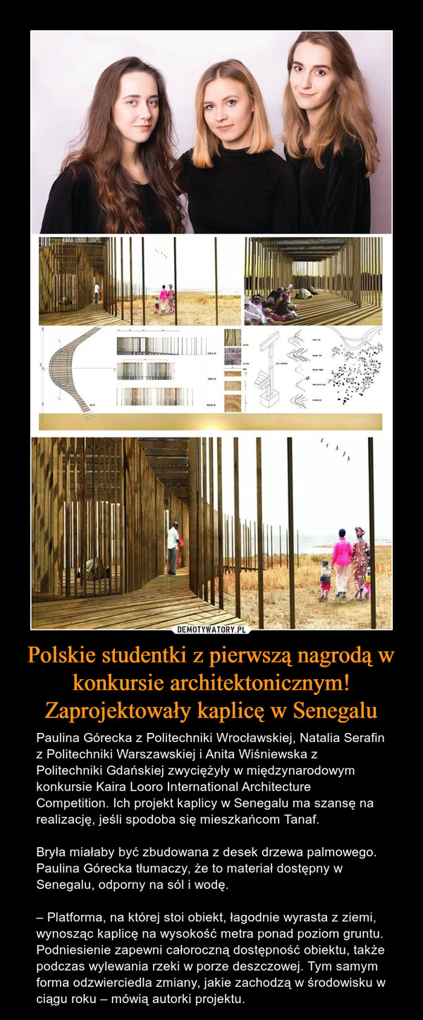 Polskie studentki z pierwszą nagrodą w konkursie architektonicznym! Zaprojektowały kaplicę w Senegalu