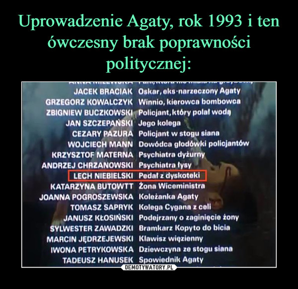 Uprowadzenie Agaty, rok 1993 i ten ówczesny brak poprawności politycznej: