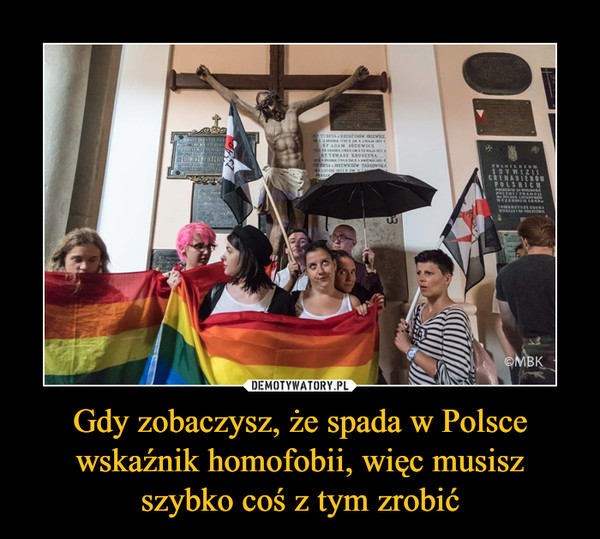 Gdy zobaczysz, że spada w Polsce wskaźnik homofobii, więc musisz szybko coś z tym zrobić –  