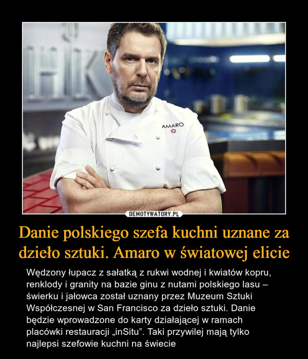 Danie polskiego szefa kuchni uznane za dzieło sztuki. Amaro w światowej elicie