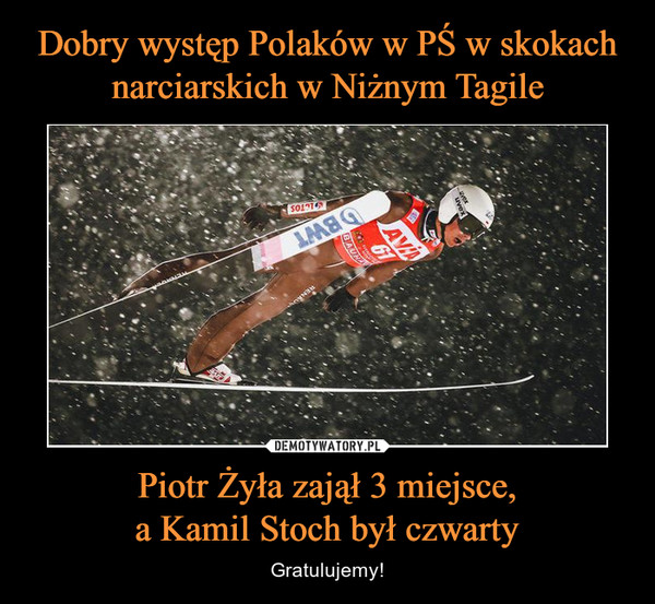 Piotr Żyła zajął 3 miejsce,a Kamil Stoch był czwarty – Gratulujemy! 
