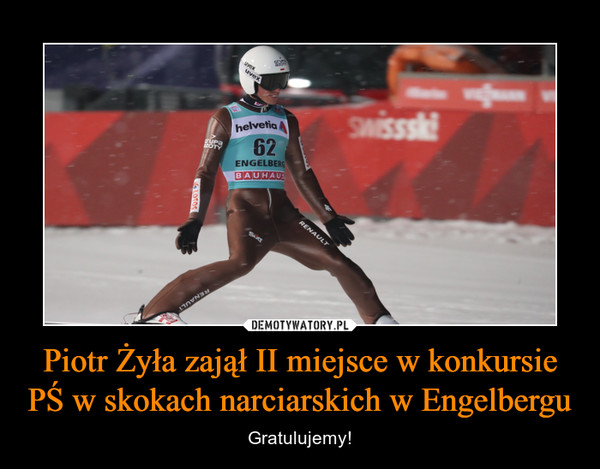 Piotr Żyła zajął II miejsce w konkursie PŚ w skokach narciarskich w Engelbergu