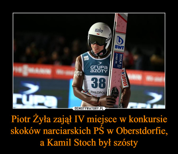 Piotr Żyła zajął IV miejsce w konkursie skoków narciarskich PŚ w Oberstdorfie, a Kamil Stoch był szósty