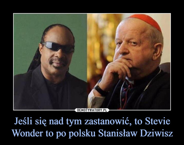 Jeśli się nad tym zastanowić, to Stevie Wonder to po polsku Stanisław Dziwisz –  