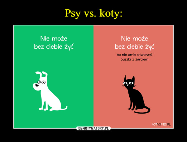  –  Psy vs. koty:Nie możeNie możebez ciebie żyćbez ciebie żyćbo nie umie otworzyćzki z żarciempus