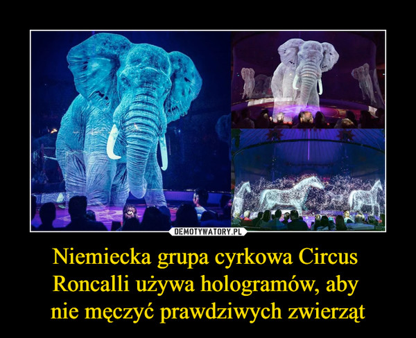 Niemiecka grupa cyrkowa Circus Roncalli używa hologramów, aby nie męczyć prawdziwych zwierząt –  