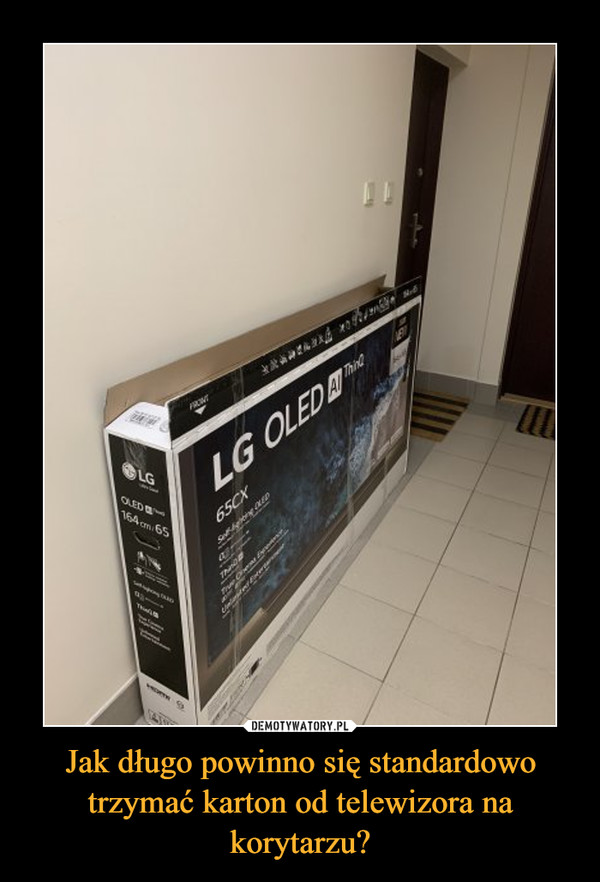 Jak długo powinno się standardowo trzymać karton od telewizora na korytarzu?