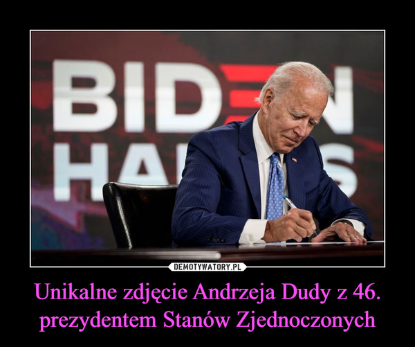 Unikalne zdjęcie Andrzeja Dudy z 46. prezydentem Stanów Zjednoczonych –  