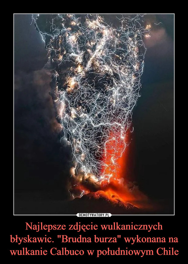 Najlepsze zdjęcie wulkanicznych błyskawic. "Brudna burza" wykonana na wulkanie Calbuco w południowym Chile –  