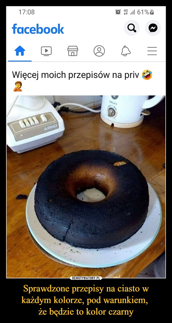 Sprawdzone przepisy na ciasto w każdym kolorze, pod warunkiem, 
że będzie to kolor czarny