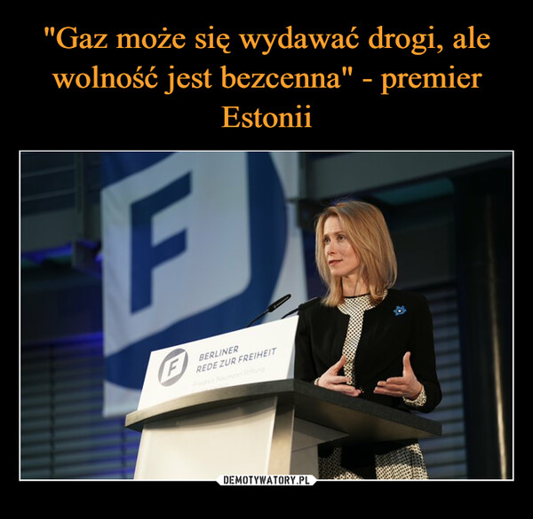 "Gaz może się wydawać drogi, ale wolność jest bezcenna" - premier Estonii
