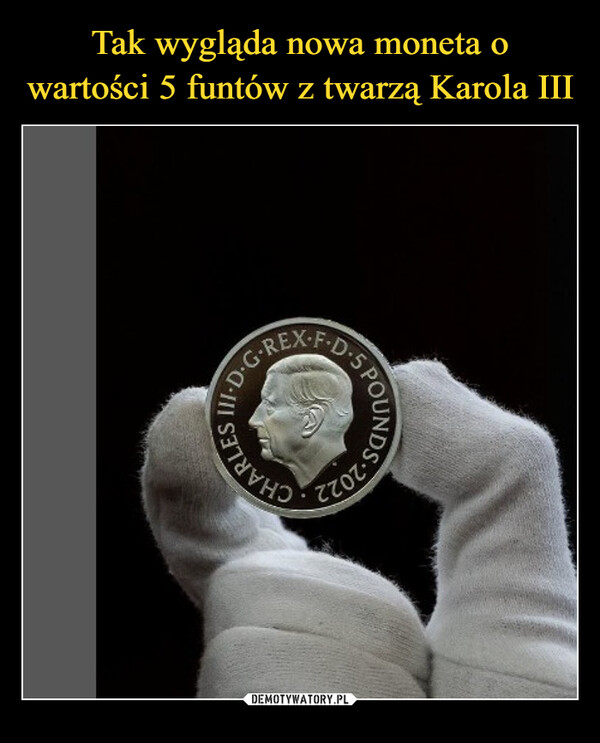 Tak wygląda nowa moneta o wartości 5 funtów z twarzą Karola III