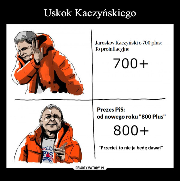  –  PSJarosław Kaczyński o 700 plus:To proinflacyjne700+Prezes PiS:od nowego roku "800 Plus"800+"Przecież to nie ja będę dawał"