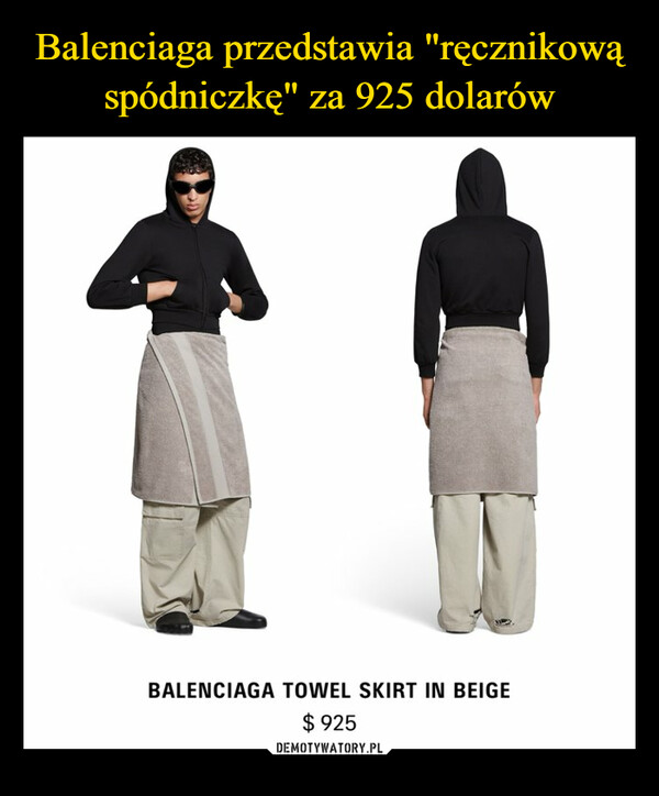  –  BALENCIAGA TOWEL SKIRT IN BEIGE$925