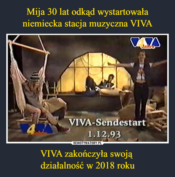 VIVA zakończyła swoją działalność w 2018 roku –  JahreVIVA-Sendestart1.12.93
