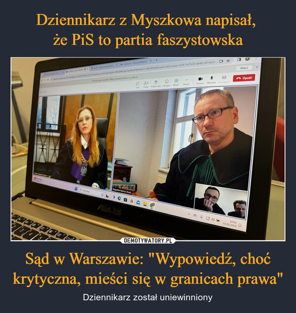Dziennikarz z Myszkowa napisał, 
że PiS to partia faszystowska Sąd w Warszawie: "Wypowiedź, choć krytyczna, mieści się w granicach prawa"
